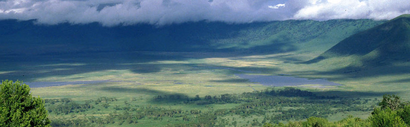 Ngorongoro crater aerial view